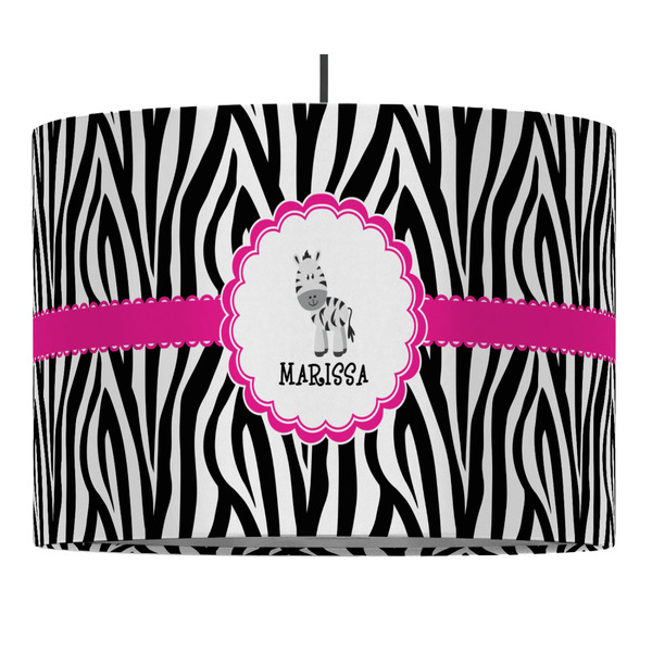 Custom Zebra 16" Drum Pendant Lamp - Fabric (Personalized)