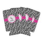 Zebra Can Cooler (16 oz) - Set of 4 (Personalized)