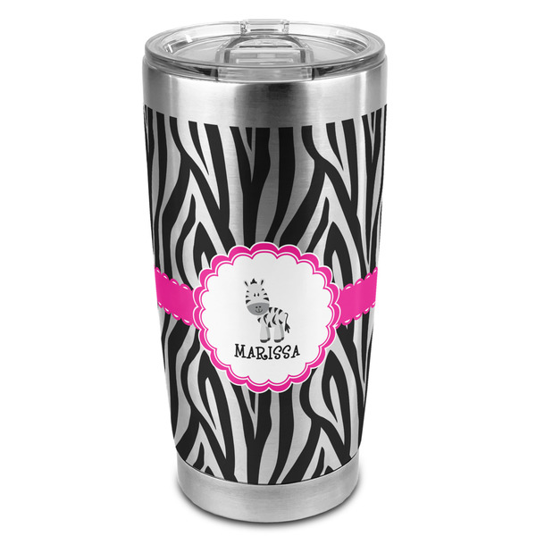 Custom Zebra 20oz Stainless Steel Double Wall Tumbler - Full Print (Personalized)