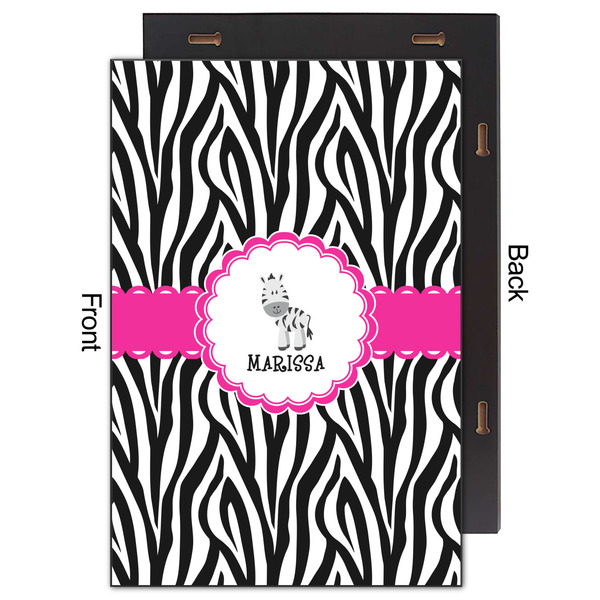 Zebra 20x30 Wood Print - Front & Back View