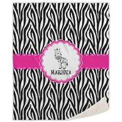 Zebra Sherpa Throw Blanket - 50"x60" (Personalized)