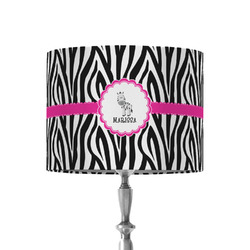 Zebra 8" Drum Lamp Shade - Fabric (Personalized)