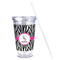 Zebra Acrylic Tumbler - Full Print - Front straw out