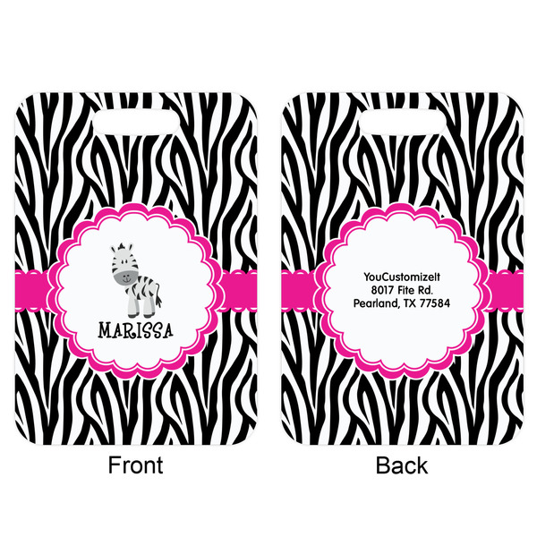 Zebra Aluminum Luggage Tag (Front + Back)