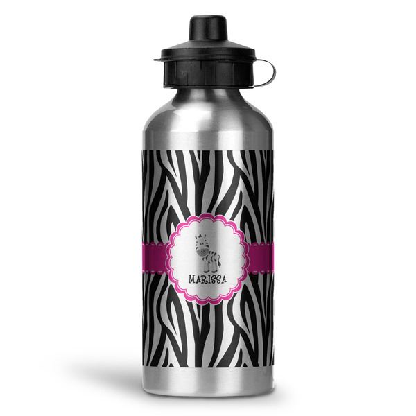 Custom Zebra Water Bottle - Aluminum - 20 oz (Personalized)