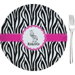 Zebra 8" Glass Appetizer / Dessert Plates - Single or Set (Personalized)