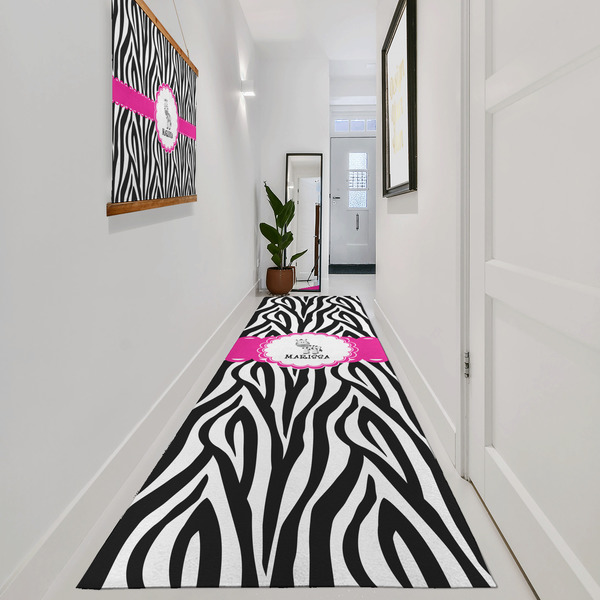 Zebra Area Rug Sizes - In Context (vertical)
