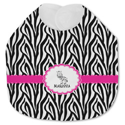 Zebra Jersey Knit Baby Bib w/ Name or Text