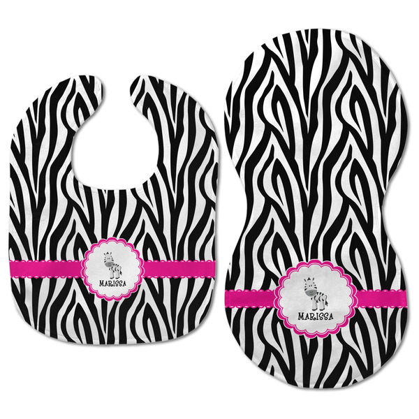 Zebra Baby Bib & Burp Set - Approval (new bib & burp)