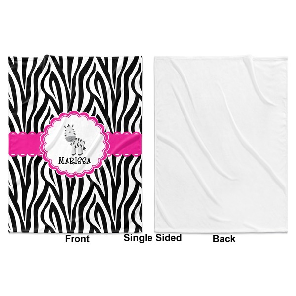 Zebra Baby Blanket (Single Side - Printed Front, White Back)