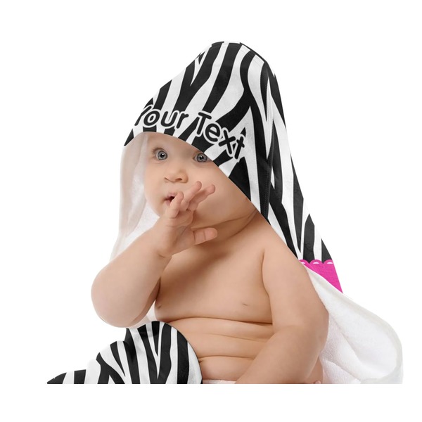 Zebra Baby Hooded Towel on Child