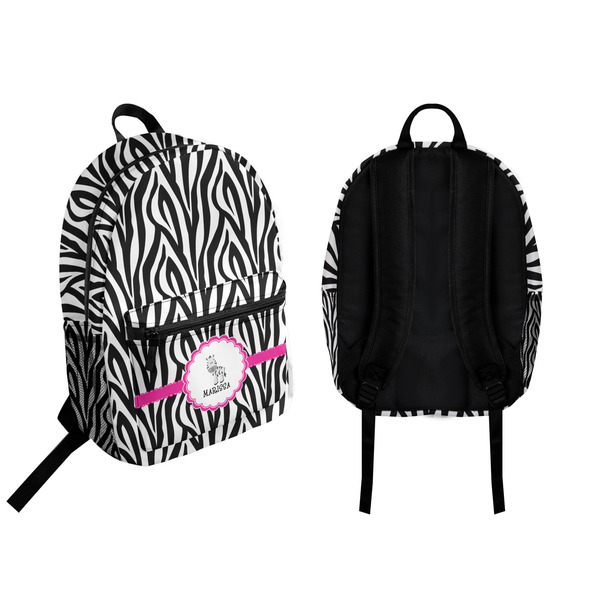 Zebra Backpack front and back - Apvl