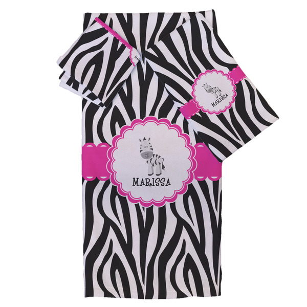 Custom Zebra Bath Towel Set - 3 Pcs (Personalized)