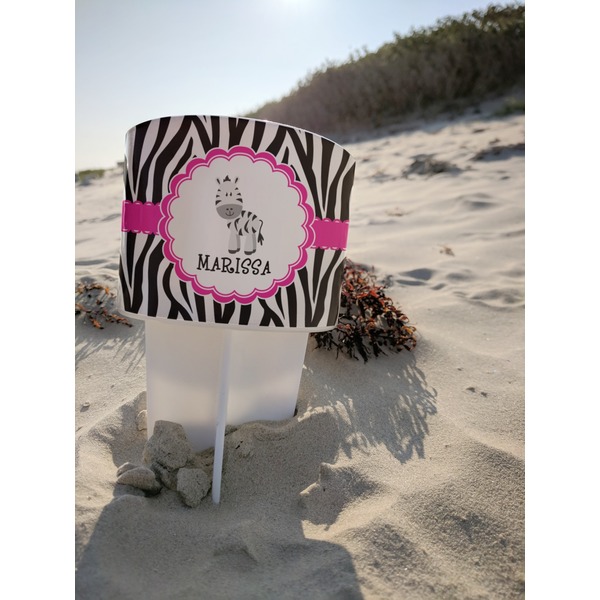 Zebra Beach Spiker white on beach with sand