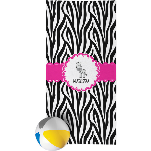 Custom Zebra Beach Towel (Personalized)