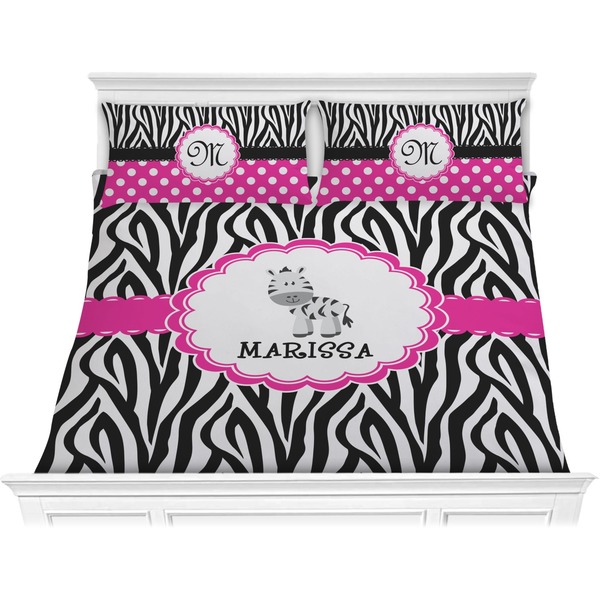 Custom Zebra Comforter Set - King (Personalized)