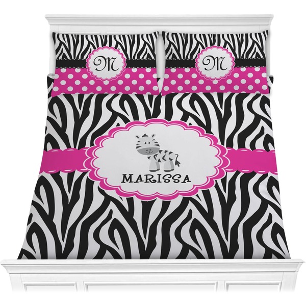 Custom Zebra Comforter Set - Full / Queen (Personalized)