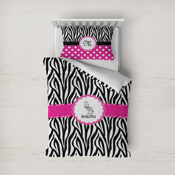 Custom Zebra Duvet Cover Set - Twin (Personalized)