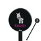 Zebra Black Plastic 5.5" Stir Stick - Round - Closeup