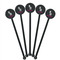 Zebra Black Plastic 5.5" Stir Stick - Round - Fan View