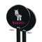Zebra Black Plastic 5.5" Stir Stick - Single Sided - Round - Front & Back