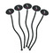 Zebra Black Plastic 7" Stir Stick - Oval - Fan