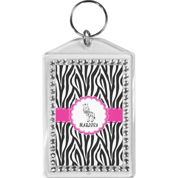 Custom Zebra Bling Keychain (Personalized)