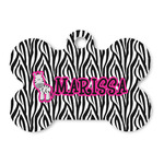 Zebra Bone Shaped Dog ID Tag (Personalized)