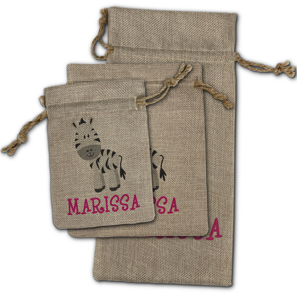 Zebra Burlap Gift Bags - (PARENT MAIN) All Three