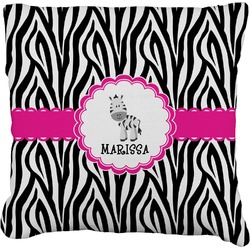 Zebra Faux-Linen Throw Pillow 16" (Personalized)