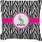 Zebra Faux-Linen Throw Pillow 16" (Personalized)
