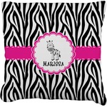 Zebra Faux-Linen Throw Pillow 18" (Personalized)