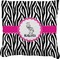 Zebra Faux-Linen Throw Pillow 18" (Personalized)