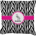 Zebra Faux-Linen Throw Pillow 20" (Personalized)