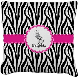 Zebra Faux-Linen Throw Pillow 20" (Personalized)