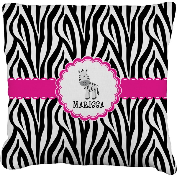 Custom Zebra Faux-Linen Throw Pillow 20" (Personalized)