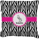 Zebra Faux-Linen Throw Pillow 26" (Personalized)