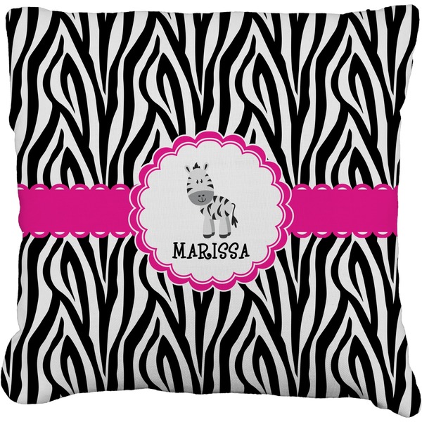 Custom Zebra Faux-Linen Throw Pillow 26" (Personalized)