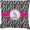 Zebra Faux-Linen Throw Pillow 26" (Personalized)