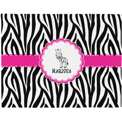 Zebra Woven Fabric Placemat - Twill w/ Name or Text