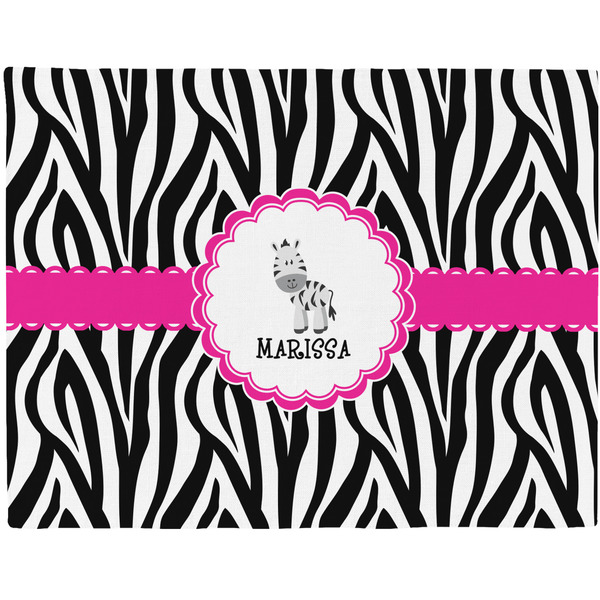 Custom Zebra Woven Fabric Placemat - Twill w/ Name or Text