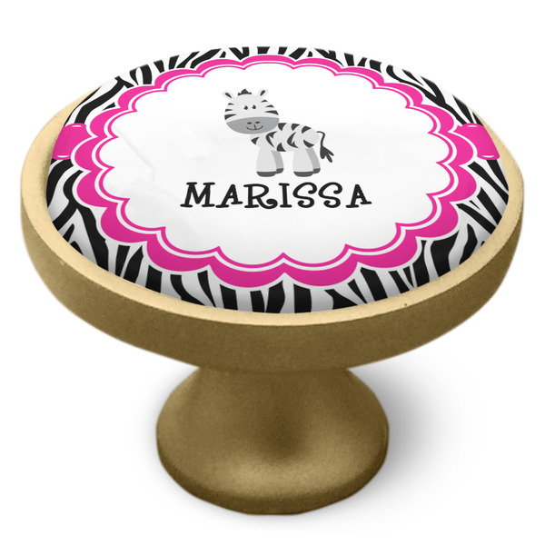 Zebra Cabinet Knob - Gold - Side