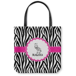 Zebra Canvas Tote Bag - Medium - 16"x16" (Personalized)