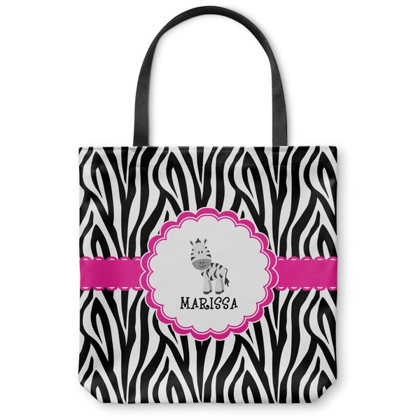 Custom Zebra Canvas Tote Bag - Large - 18"x18" (Personalized)
