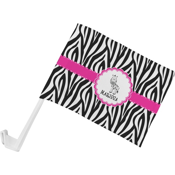 Custom Zebra Car Flag - Small w/ Name or Text