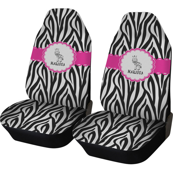 Custom Zebra Car Seat Covers (Set of Two) (Personalized)