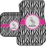 Zebra Car Floor Mats Set - 2 Front & 2 Back (Personalized)