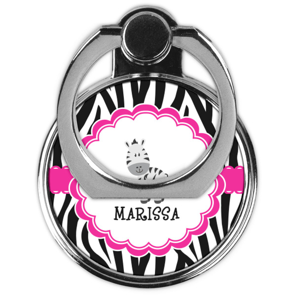 Zebra Cell Phone Ring Stand & Holder - Front (Collapsed)