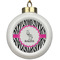 Zebra Ceramic Ball Ornament (Personalized)