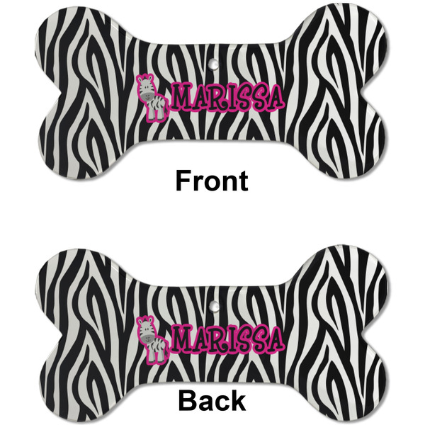 Zebra Ceramic Flat Ornament - Bone Front & Back (APPROVAL)